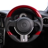 Real D Shape Red Carbon Black x Red Euro Stitch Steering Wheel